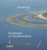 Übersichtsskizze zur geplanten Strandaufspülung auf Langeoog