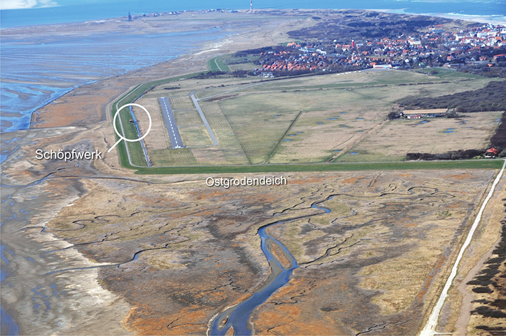 Luftbild Wangerooge Ostinnergriden und Ortslage
