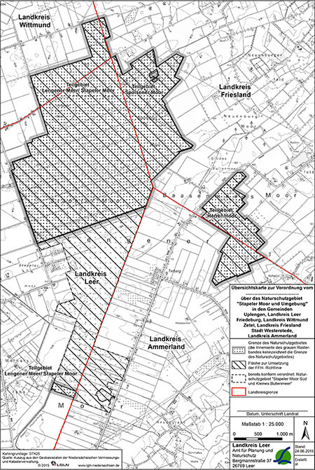 Übersichtskarte zur Verordnung über das Naturschutzgebiet "Stapeler Moor und Umgebung"