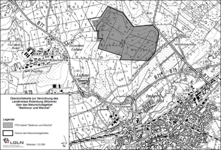Verordnungskarte des Naturschutzgebietes "Stellmoor und Weichel"