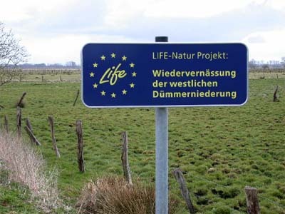 Small sign for the LIFE project