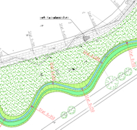 Planungszeichnung des Umgehungsgerinnes