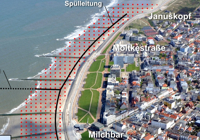 Bereich der Strandaufspülung