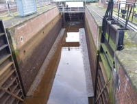 Die trockengelegte Schleuse I in Haren (Ems)