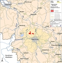Lage des LIFE+ Projektegebietes „Hannoversche Moorgeest“