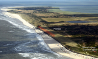 Einbaubereich der Dünenverstärkung auf Langeoog 2015