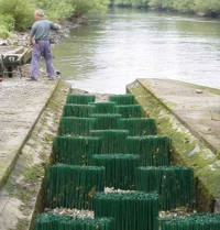 Der Fisch-Kanu-Pass am Okerwehr Rüningen in der Bauphase