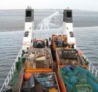 Abtransport des Unrats von Mellum