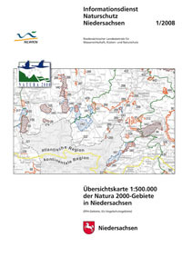 Übersichtskarte 1:500.000 der Natura 2000-Gebiete in Niedersachsen