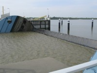 Emssperrwerk: Geschlossene Hauptschifffahrtsöffnung