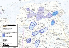 Karte der Trinkwassergewinnungsgebiete Ostfriesland mit Kooperationen