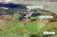 Luftbild des Baubereichs