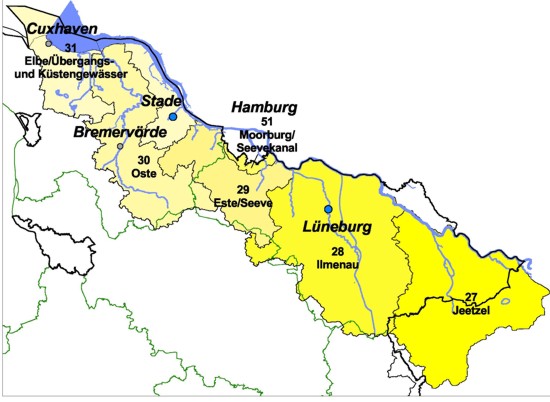 Einzugsgebiet der Elbe in Niedersachsen