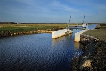 Stauwehr im Naturschutzgebiet "Bornhorster Huntewiesen"