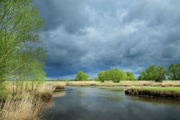 Unwetterstimmung über dem nördlichen Teil des Naturschutzgebietes "Juliusplate"