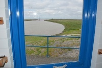 Blick vom Häuschen der Groninger Landschap auf Außenmuhde und Dollart