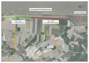 Lageplan der Deichbaustelle