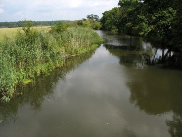 Staustrecke der Wümme oberhalb eines Wehres