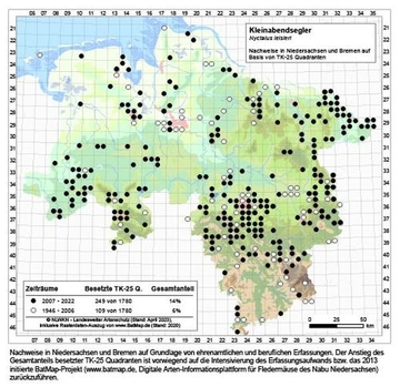 Verbreitungskarte Niedersachsen Kleiner Abendsegler