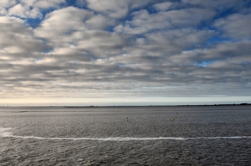 Überspülte Geise zwischen Emsfahrwasser und Dollartbucht (April 2023)