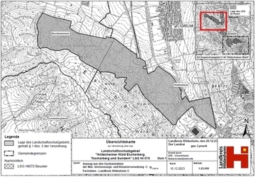 Übersicht der Verordnungskarte des Landschaftsschutzgebietes