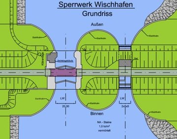 Grundriss Sperrwerk-Wischhafen