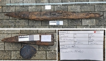 Eichenpfosten ohne Datierung (oben) und aus der Zeit um 1017 (unten)