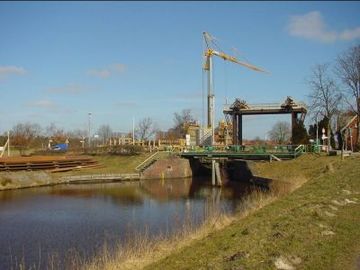 Blick auf die Baustelle "Schleuse Rahe"