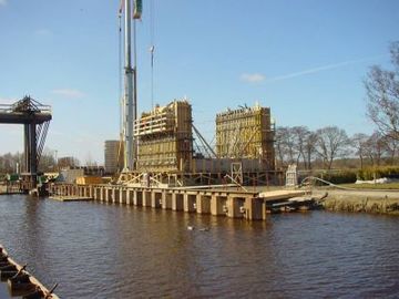 Blick auf die Baustelle "Schleuse Rahe"