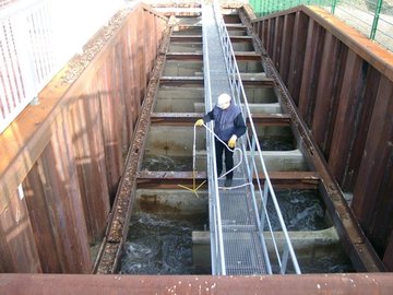 Fischaufstiegsanlage: Blick in die einzelnen Becken