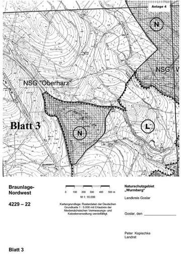 Verordnungskarte Blatt 3 des Gebietes