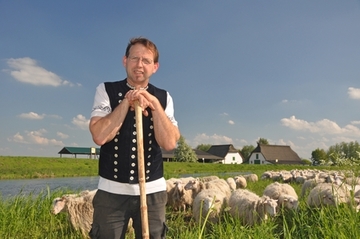 Schäfer Seel pflegt mit seinen Diepholzer Moorschnucken die Wiesen und Weiden im Ochsenmoor.