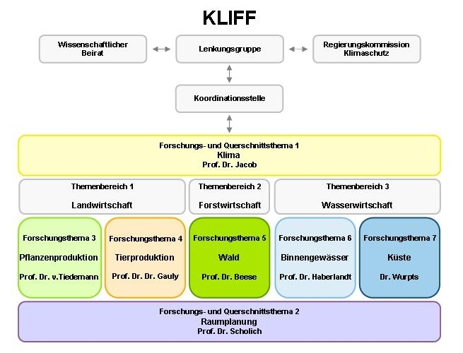 Organigramm des KLIFF-Forschungsverbundes