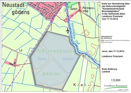 Verordnungskarte zum Naturschutzgebiet "Sandentnahmestelle Neustadtgoedens"