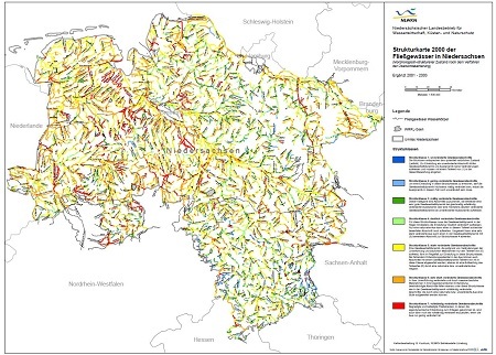 Strukturkarte 2000 der Fließgewässer in Niedersachsen