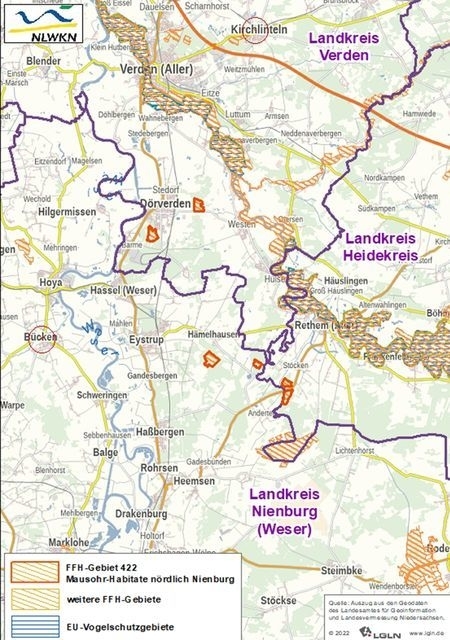 FFH-Gebiet 422 Mausohr-Habitate nördlich Nienburg