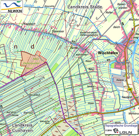 Übersichtskärtchen zum Naturschutzgebiet "Oederquarter Moor"