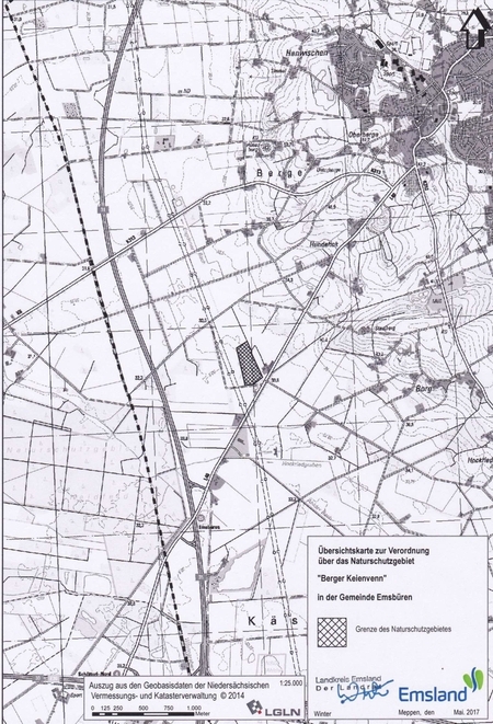 Übersichtskarte der Verordnung des Naturschutzgebiets "Berger Keienvenn"