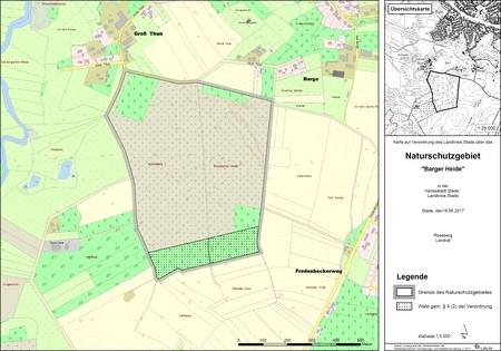 Verordnungskarte des Naturschutzgebietes "Barger Heide"