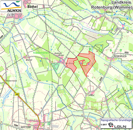 Übersichtskärtchen zum Naturschutzgebiet "Rotes Moor"