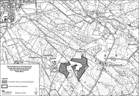 Übersichtskarte der Verordnung des Naturschutzgebiets "Rotes Moor"