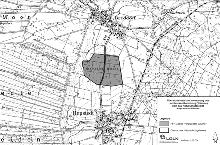 Übersichtskarte der Verordnung des Naturschutzgebiets "Hepstedter Büsche"