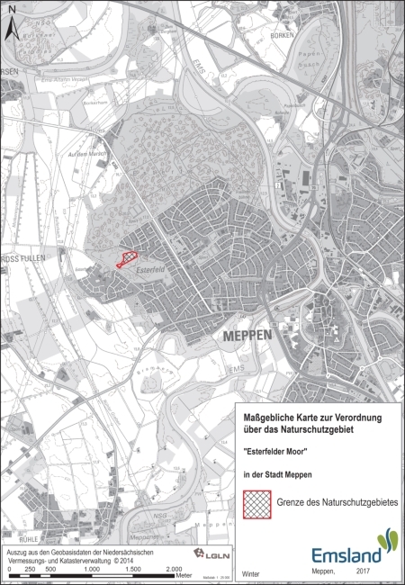 Verordnungskarte des Naturschutzgebietes "Esterfelder Moor"