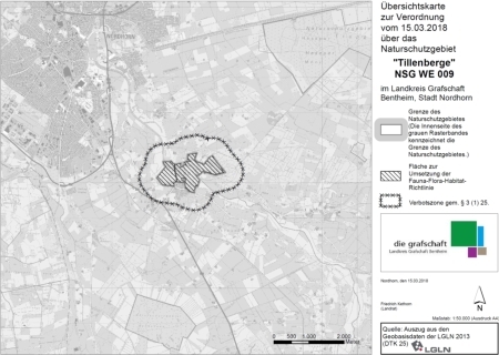 Verordnungskarte des Naturschutzgebietes "Tillenberge"