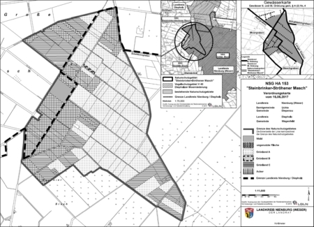 Verordnungskarte des Naturschutzgebietes "Steinbrinker-Ströhener Masch"