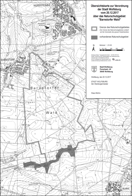 Übersichtskarte der Verordnung des Naturschutzgebietes "Barnstorfer Wald"