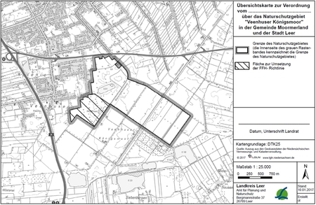 Verordnungskarte des Naturschutzgebietes "Veenhuser Königsmoor"