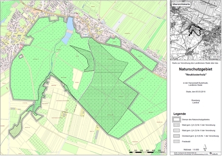 Verordnungskarte des Naturschutzgebietes "Neuklosterholz"