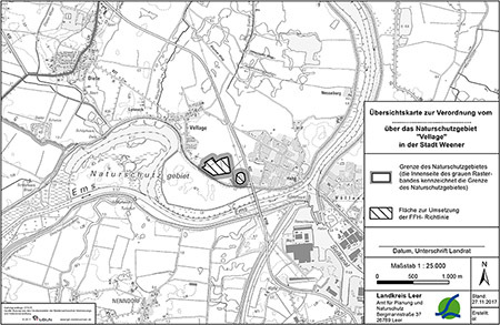 Verordnungskarte des Naturschutzgebietes "Vellage"