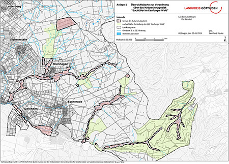 Verordnungskarte des Schutzgebietes